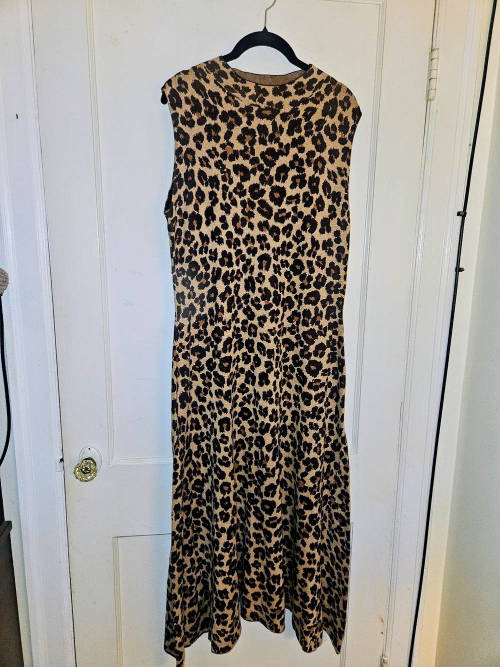 NWT- Ann Taylor Leopard-Print Sleeveless Maxi Dress in Tan and Black